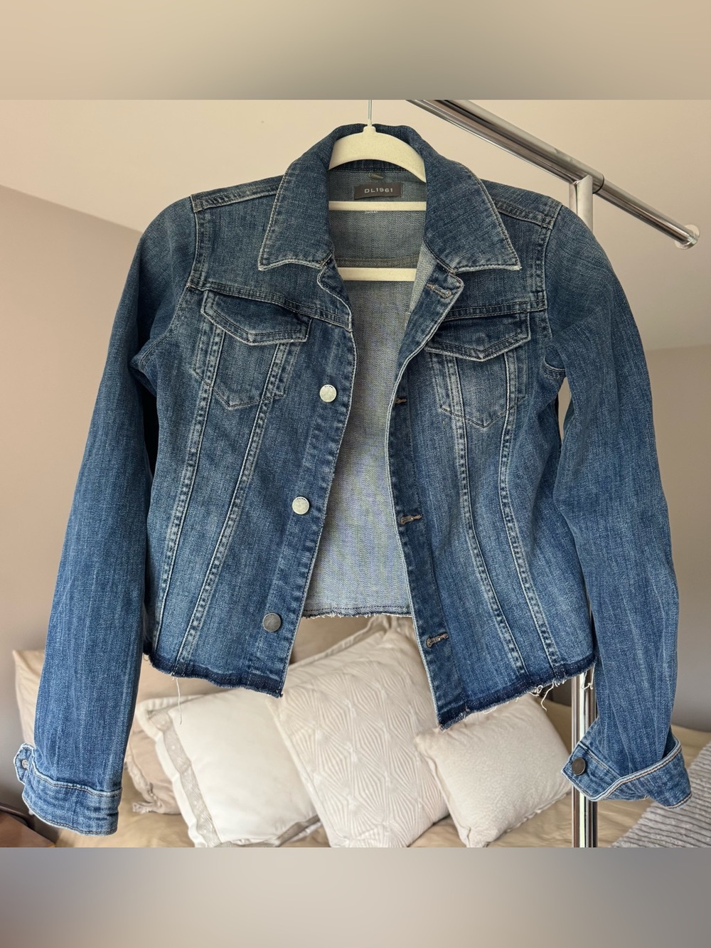 DL1961 Distressed Blue Denim Jacket (sz L)